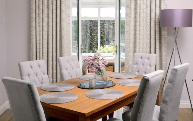 Coordinated Dining Chairs And Curtains